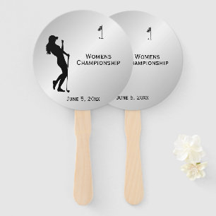 Ladies Golfer Personal  Hand Fan
