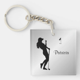Ladies Golfer Personal Keychain