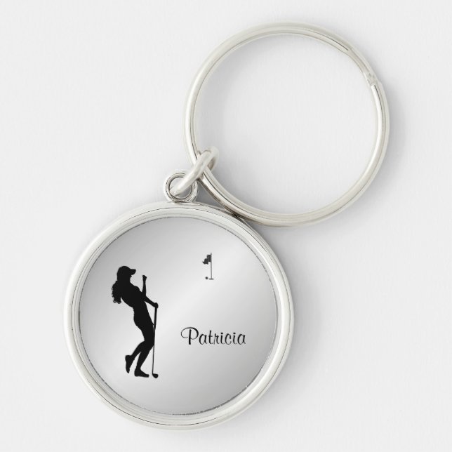 Ladies Golfer Personal  Keychain (Front)