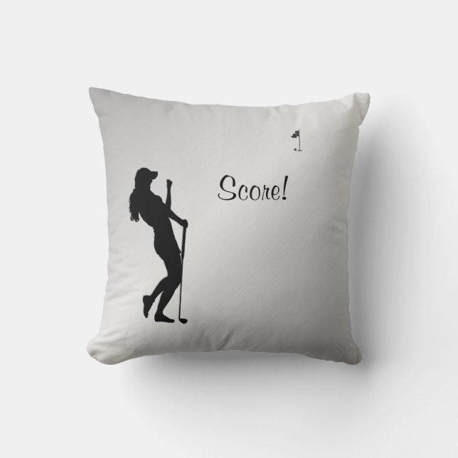 Ladies Golfer Personal  Throw Pillow (Front)