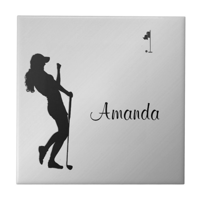 Ladies Golfer Personal  Tile (Front)