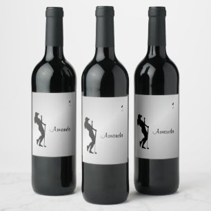 Ladies Golfer Personal Wine Label