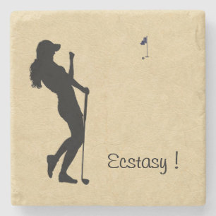 Ladies Golfer Stone Coaster