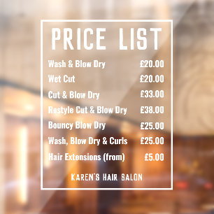 Ladies Hair Salon Hairdresser Window Cling