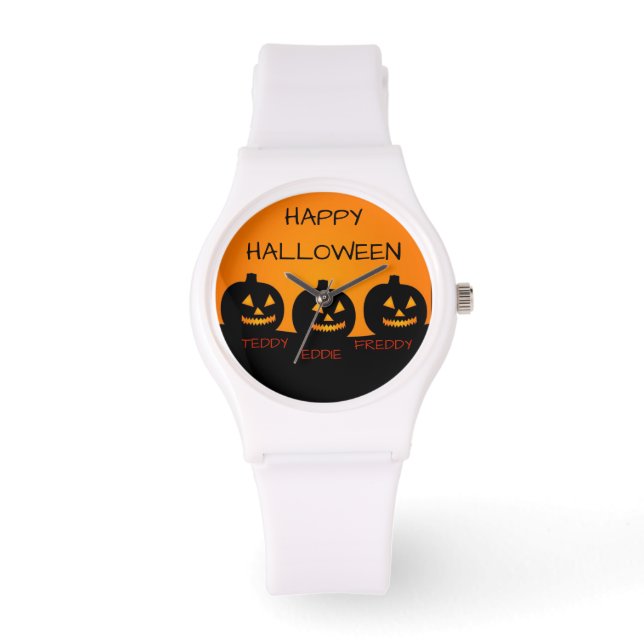 Ladies Halloween Sporty White Silicon Watch (Front)