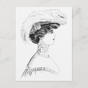 Ladies' Hat Postcard