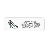 Ladies high heel shoe custom return address Label