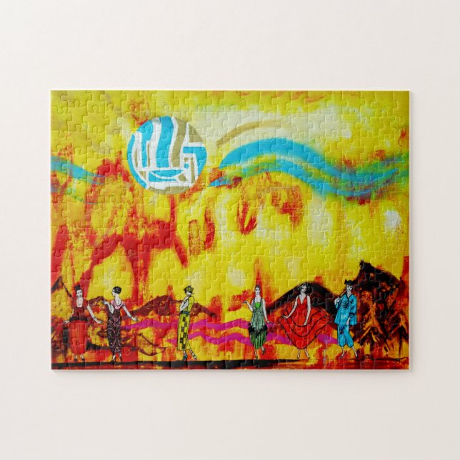 Ladies in a Surrealistic Landscape Jigsaw Puzzle (Horizontal)