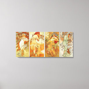 Ladies in Four Season Vintage Painting Canvas Print