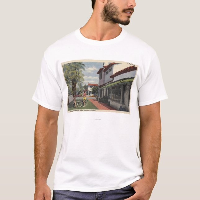 Ladies in Summer Wear in the Plaza T-Shirt (Front)