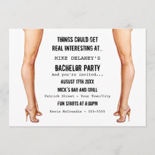 Ladies Legs Bachelor Party Invitations