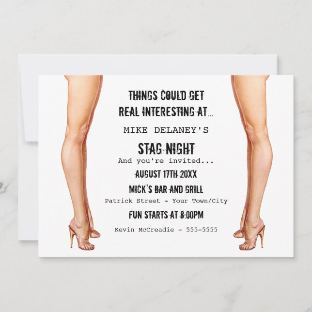 Ladies Legs Stag Night Invitations (Front)