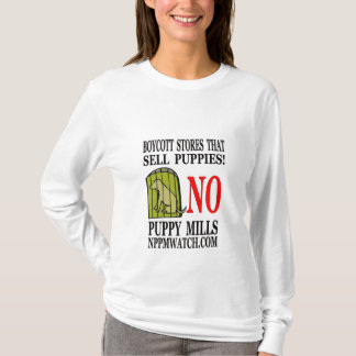 Ladies Long Sleeve No Puppy Mills T-Shirt