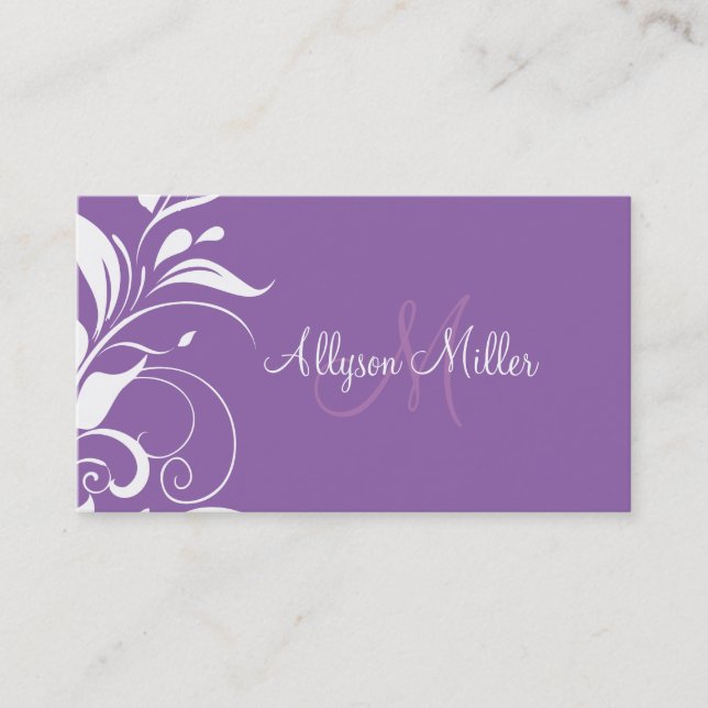 Ladies Monogram Business Business Card (Front)