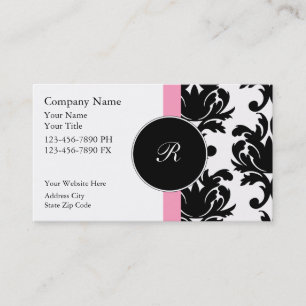 Ladies Monogram Business Cards