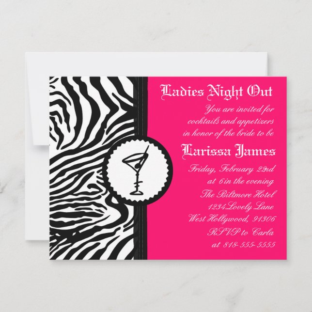 Ladies Night, Bachelorette Party Invitation (Front)