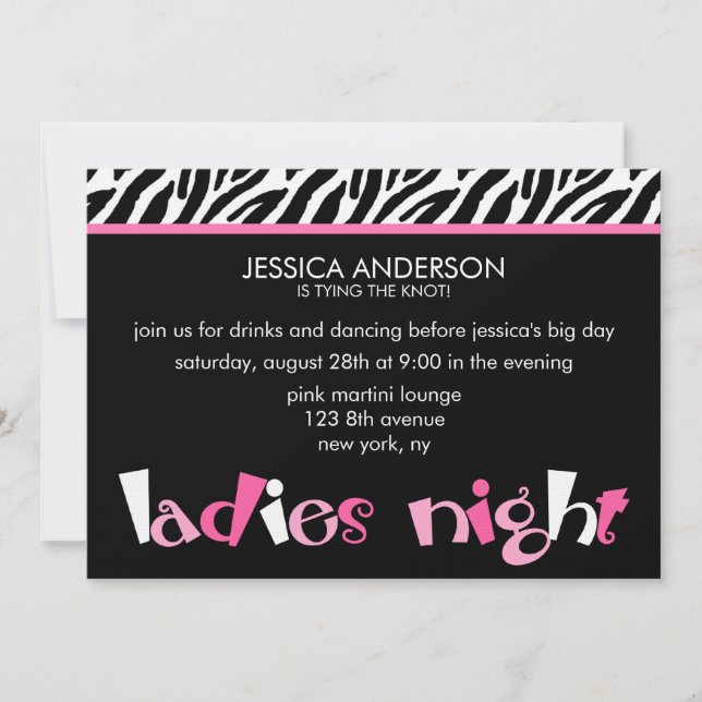 Ladies Night Bachelorette Party Invitations (Front)
