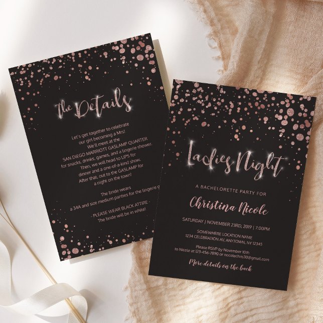 Ladies Night | Back Details | Bachelorette Party Invitation (Creator Uploaded)