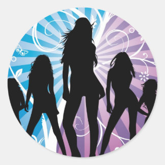 Ladies Night Classic Round Sticker