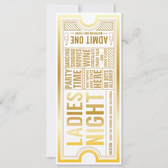 Ladies Night fully customizable invitation (Front)