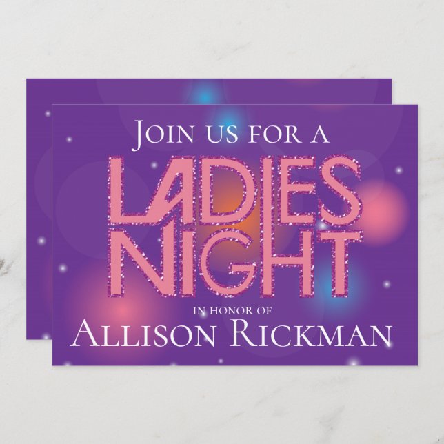 Ladies night glamourous design invitation (Front/Back)