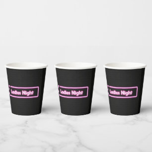 Ladies Night Neon LED Sign    Paper Cups