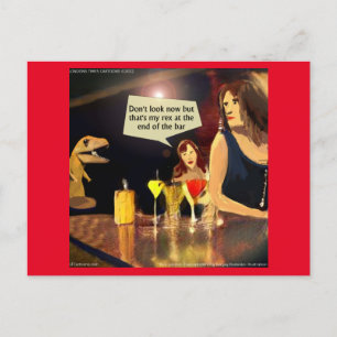 Ladies Night Out Funny T-Rex Scene Postcard