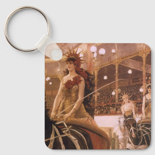 Ladies of the Cars (aka Circus) by James Tissot Keychain (Front)