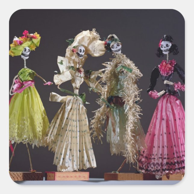 Ladies of the Day of the Dead, from Oaxaca Square Sticker (Front)