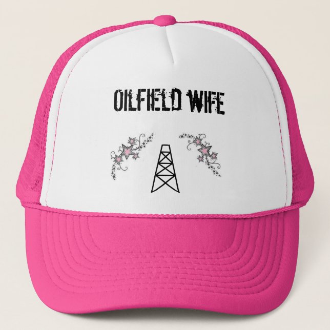 ladies oilfield wife pink hat (Front)