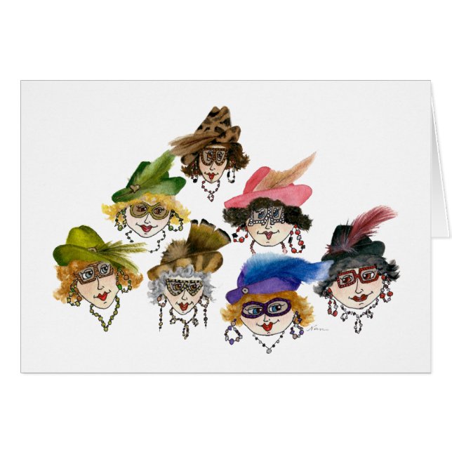 Ladies on decades of dieting humourous card (Front Horizontal)