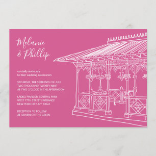 Ladies Pavilion Central Park New York Wedding Invitation