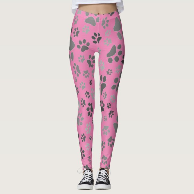 Ladies Paw Print Leggings (Front)
