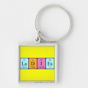 Ladies periodic table keyring