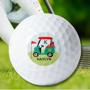 Ladies Personalized Golf Cart Clubs Name Golf Balls
