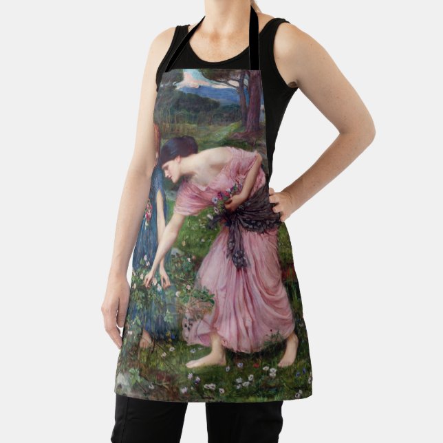 Ladies Picking Roses, John William Waterhouse Apron (Insitu)