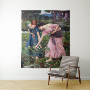 Ladies Picking Roses, John William Waterhouse Tapestry