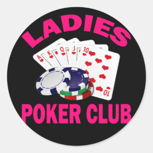 LADIES POKER CLUB CLASSIC ROUND STICKER