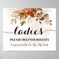 Ladies Powder Room Autumn Fall Wedding Reception
