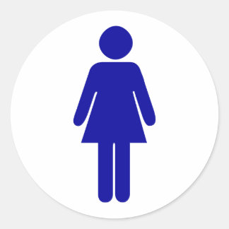 Ladies Restroom or Bathroom Sign Classic Round Sticker