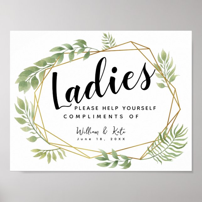 ladies restroom sign - toiletries basket Crystal (Front)