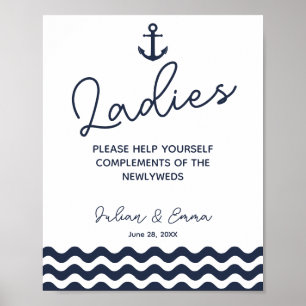 Ladies restroom sign - toiletries basket sign