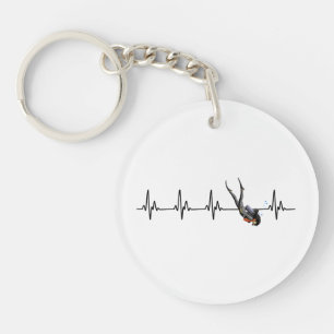 Ladies SCUBA Diving Heartbeat Keychain