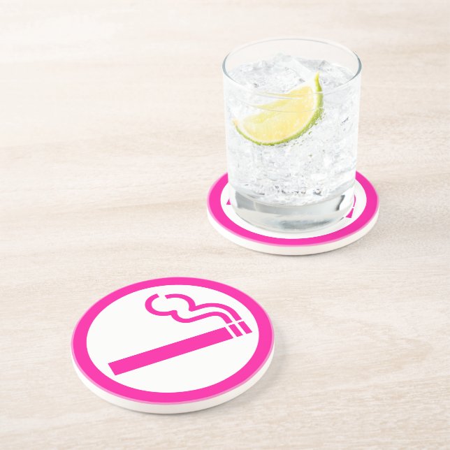 Ladies Smoking Area 喫煙女性 Japanese Sign Coaster (Side)
