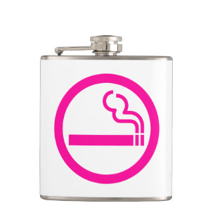 Ladies Smoking Area 喫煙女性 Japanese Sign Hip Flask