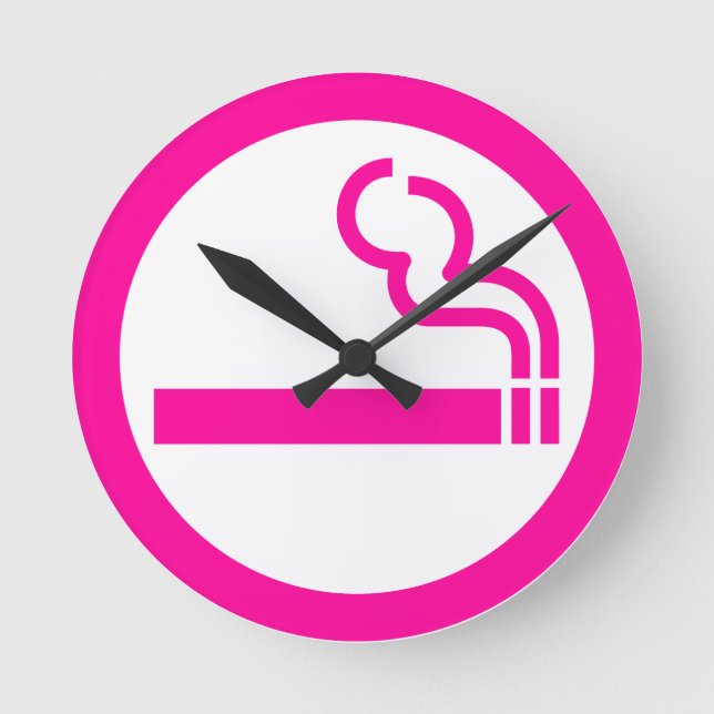 Ladies Smoking Area 喫煙女性 Japanese Sign Round Clock (Front)