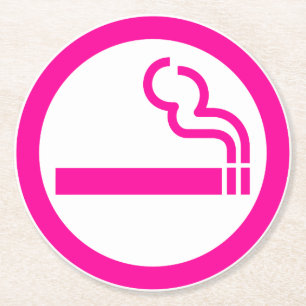 Ladies Smoking Area 喫煙女性 Japanese Sign Round Paper Coaster