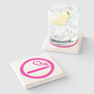 Ladies Smoking Area 喫煙女性 Japanese Sign Stone Coaster