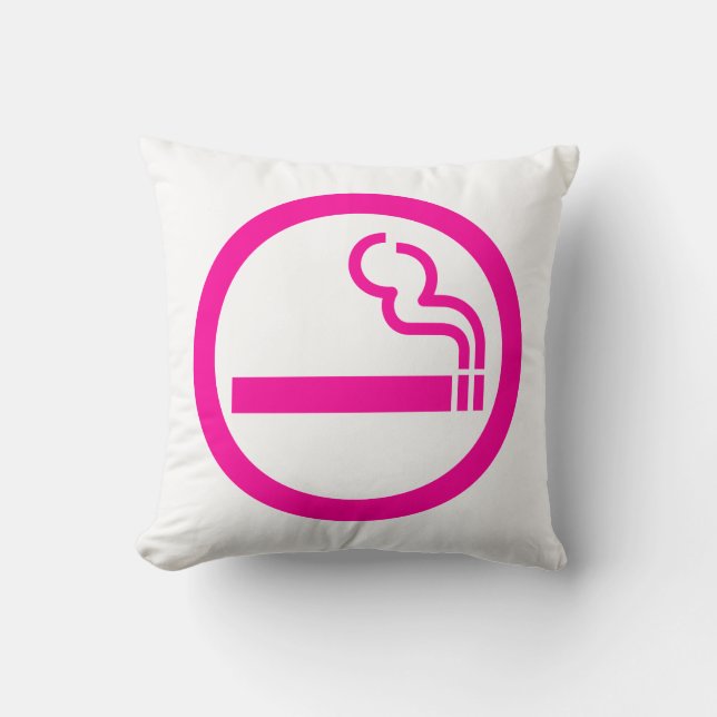 Ladies Smoking Area 喫煙女性 Japanese Sign Throw Pillow (Front)