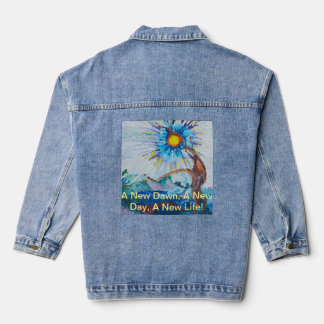 Ladies Vibrant Vision Print Denim Jasje Denim Jacket